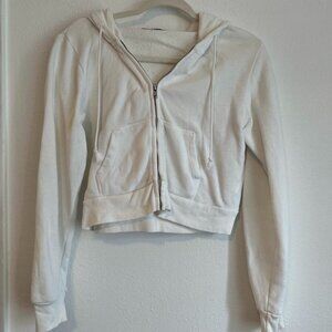 Brandy Melville Cropped Zip-Up Hoodie